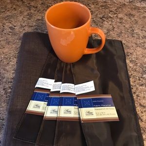 Set of four Brown Square Placemats. 12”x18”.